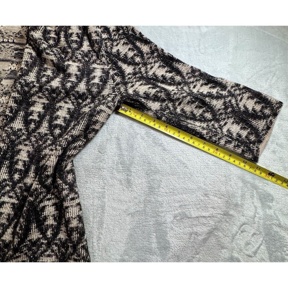 Peruvian Connection Womens Open Front Tunic Cardigan Sweater Ikat Black Sz M - Picture 6 of 11